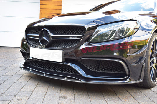 Carbonwurks carbon fiber front spoiler extension for Mercedes-AMG C63 – view 2