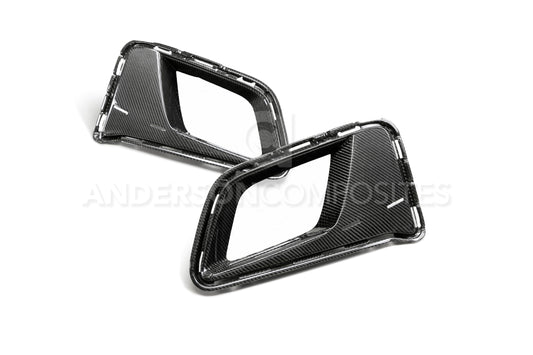 2017 - 2024 CAMARO ZL1 1LE CARBON FIBER FRONT BUMPER AIR DUCT BEZELS (PAIR)