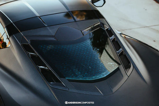 Anderson Composites carbon fiber rear decklid housing panel for Corvette C8 – view 2