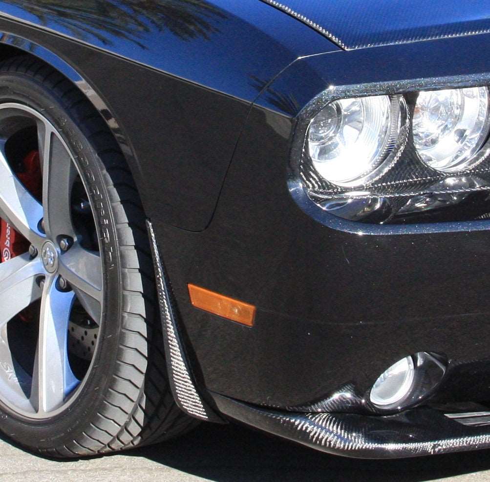 2008 - 2014 Challenger Carbon Fiber Front Bumper Canards (Pair)