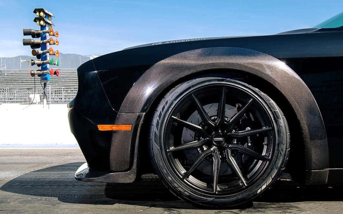 2018 - 2023 Dodge Challenger Hellcat Widebody/Demon/Redeye Carbon Fiber Front Fender Flares (Pair)