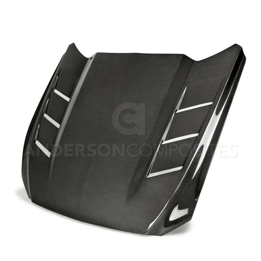 2015 - 2017 Mustang Double-Sided Carbon Fiber Heat Extractor Hood