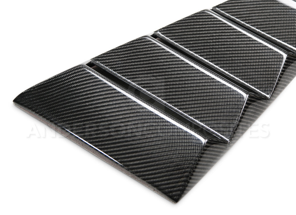 2015 - 2023 Mustang Carbon Fiber Type-Vented Side Window Louvers (Pair)
