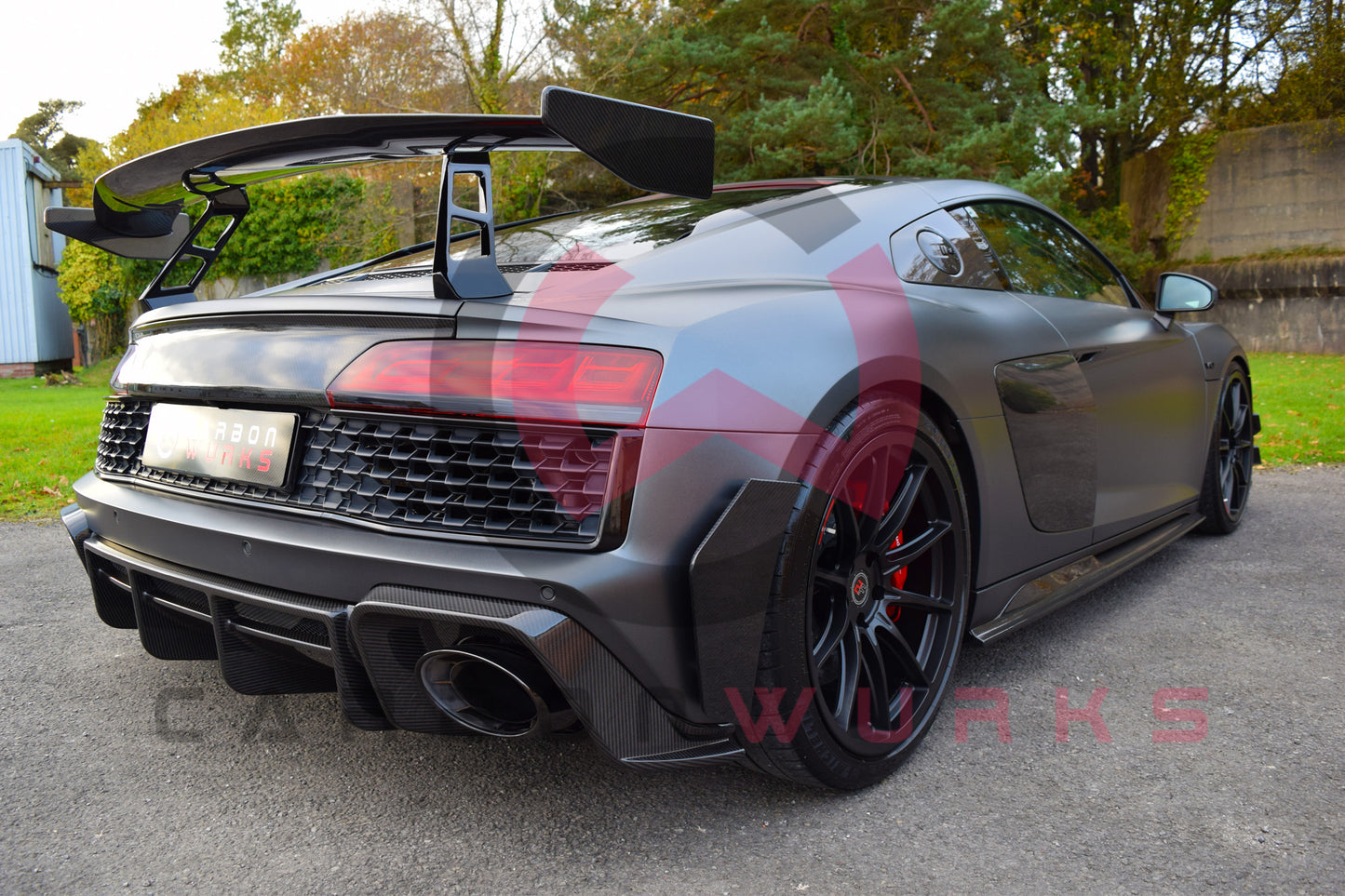 Audi R8 4S Facelift GT Carbon Fibre Swan Neck Boot Spoiler