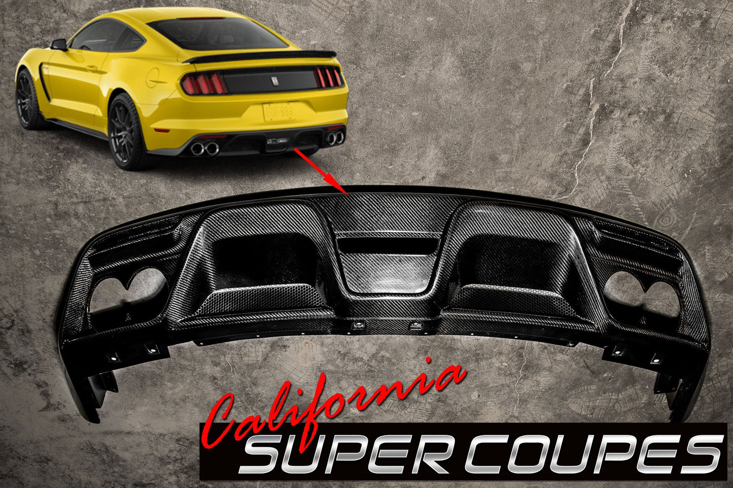 Carbon Fiber GT350 Rear Diffuser Ford Mustang Shelby 2015-2018