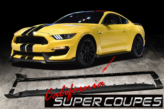 Carbon Fiber GT350 Side Skirts Ford Mustang Shelby 2015-2018