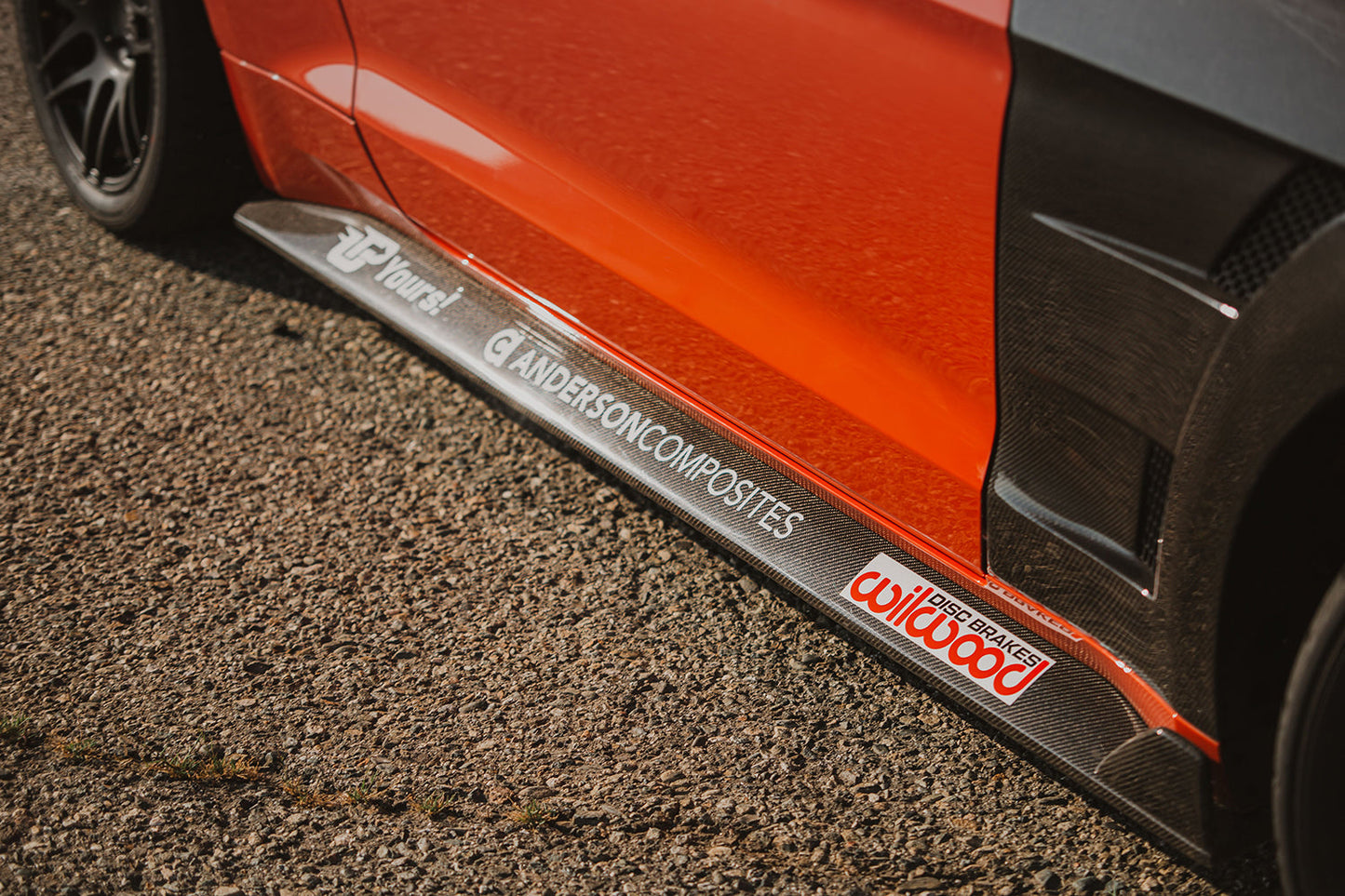 2015 - 2023 Mustang GT350 Style Carbon Fiber Side Rocker Panel Splitters (Pair)