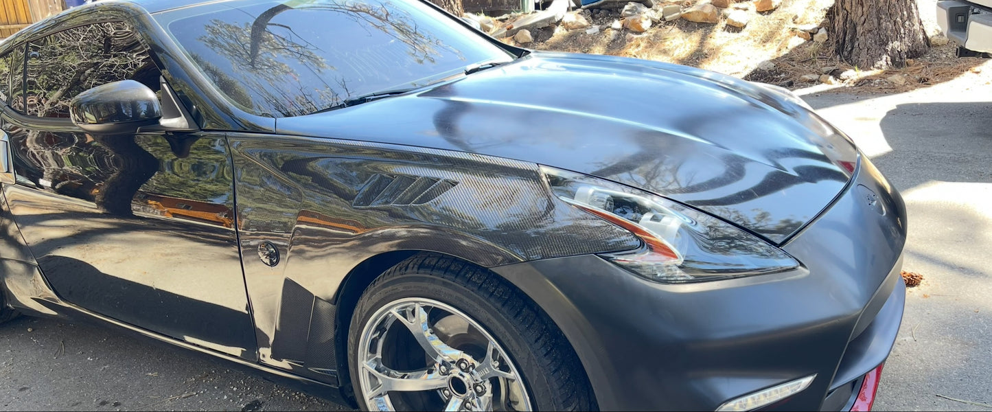 Nissan 370Z RS-1 Style Carbon Fiber Vented Front Fenders by Autobunch