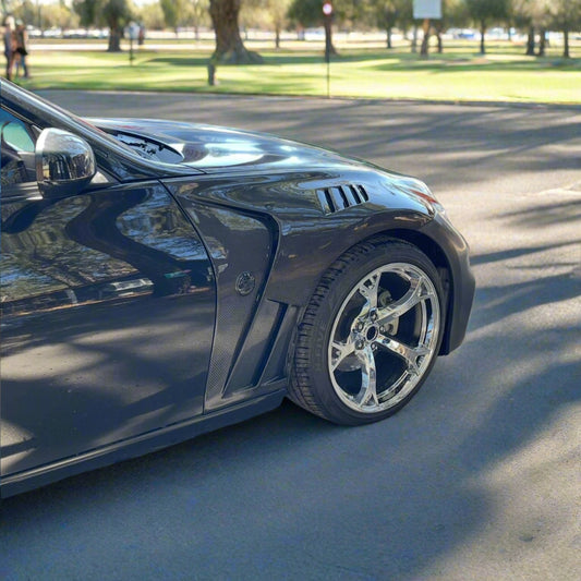 Nissan 370Z RS-1 Style Carbon Fiber Vented Front Fenders by Autobunch