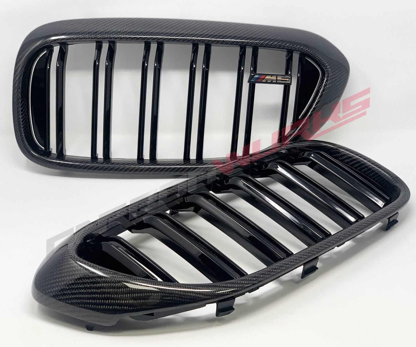BMW M5 F90 CARBON FIBRE FRONT GRILLES 2017-2020 PRE-FACELIFT