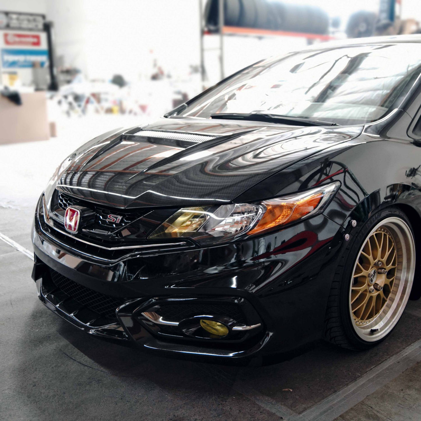 VSII-Style Carbon Fiber Hood For 2014-2015 Honda Civic 2DR
