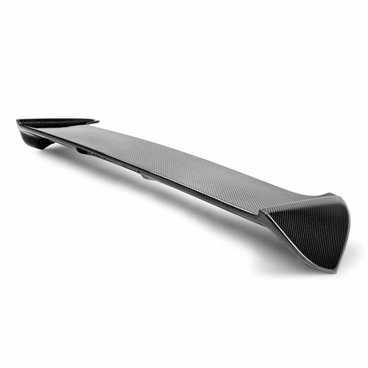 STI-Style Carbon Fiber Rear Spoiler For 2008-2014 Subaru WRX/STi HB, With Cut-Out For Factory Brake Light.