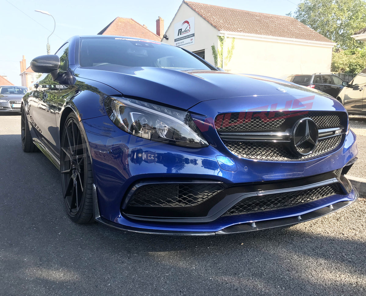 MERCEDES C63 CARBON FIBRE FRONT SPOILER EXTENSION