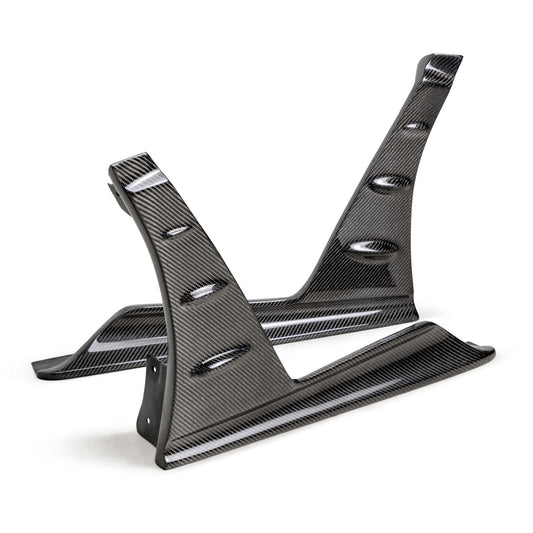 MB-Style Carbon Fiber Front Side Skirt Extensions For 2023-2025 Honda Civic Type R