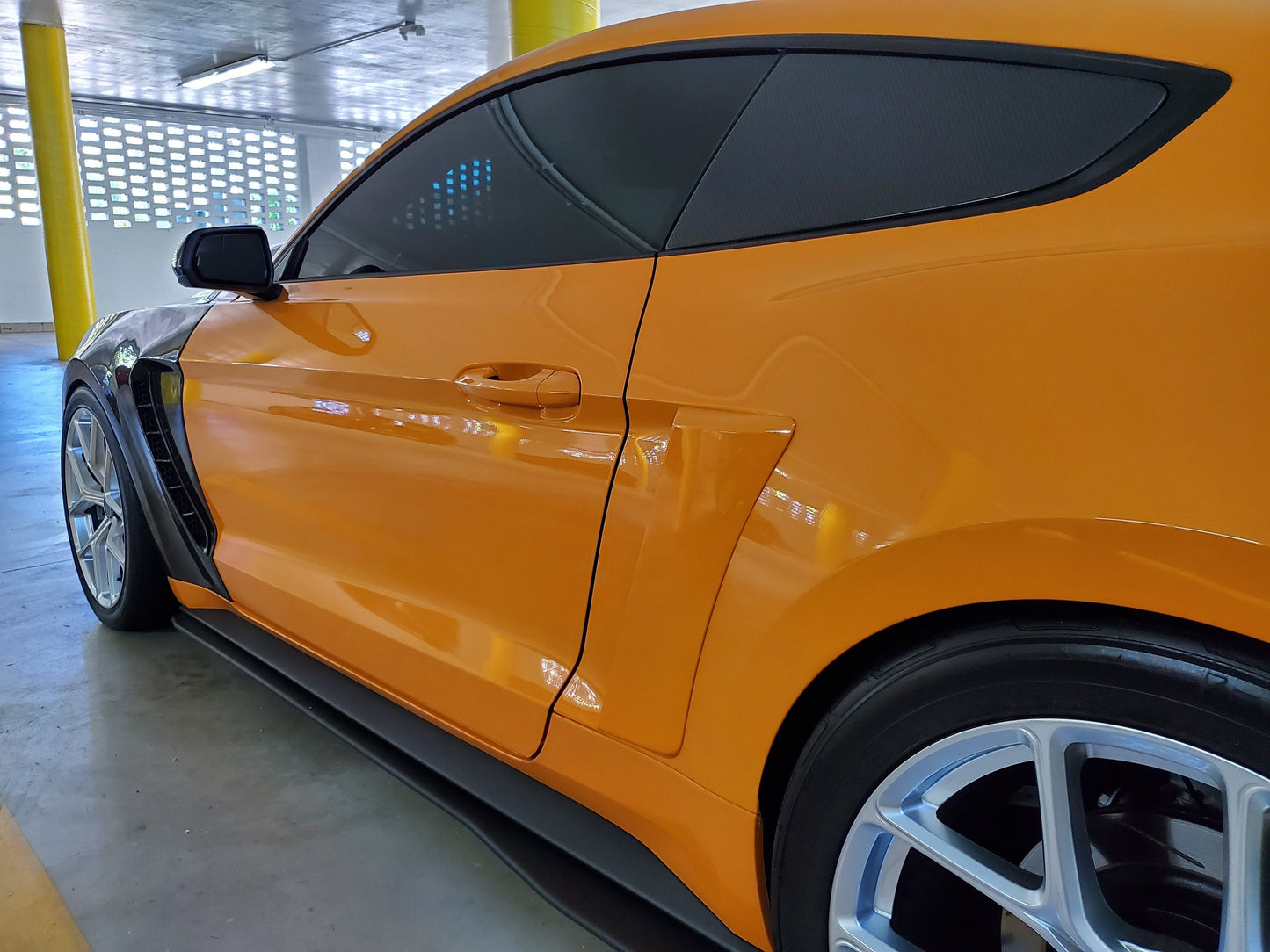 2015 - 2023 Mustang Carbon Fiber Type-Flat Side Window Louvers (Pair)