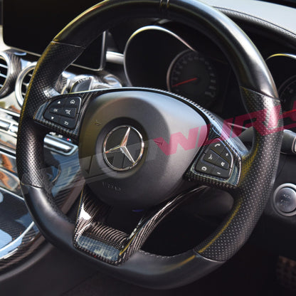 MERCEDES AMG CARBON FIBRE STEERING WHEEL TRIM