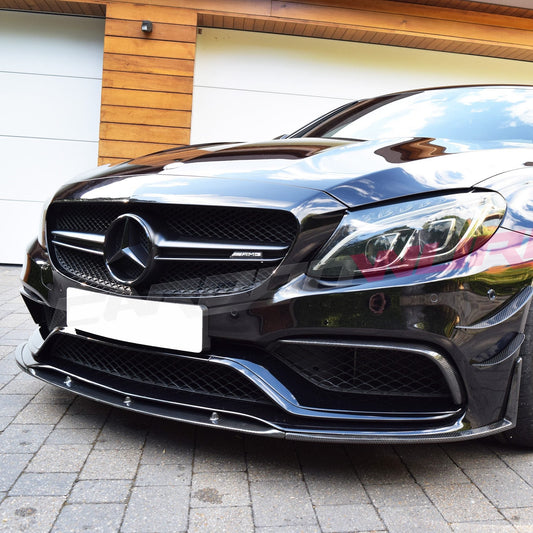 Carbonwurks carbon fiber front spoiler extension for Mercedes-AMG C63