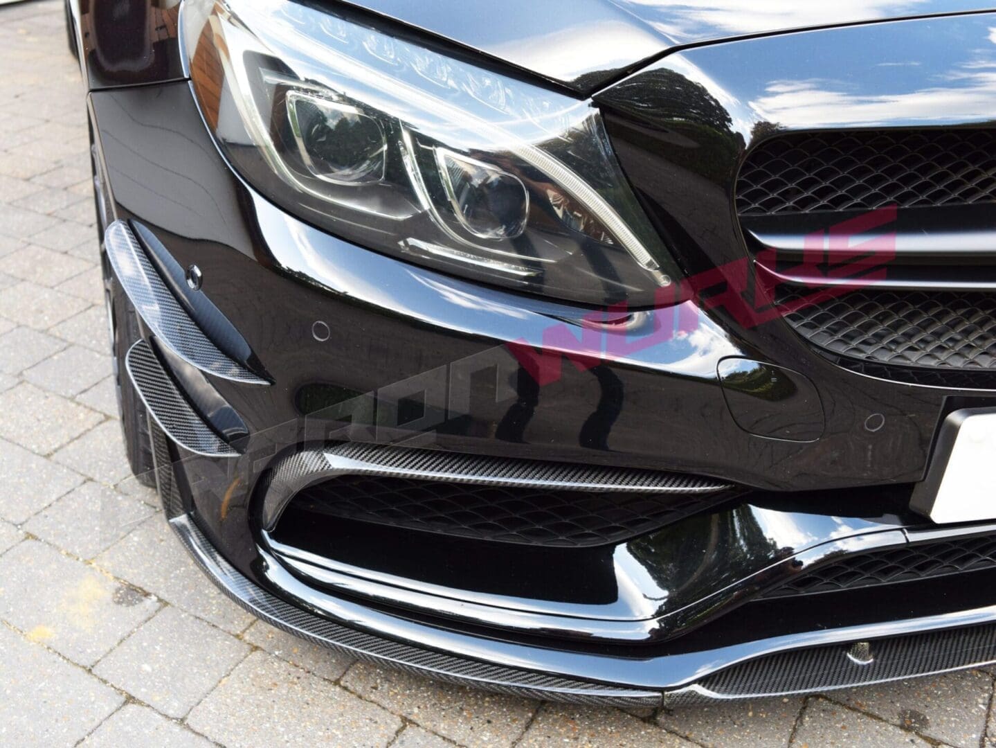 MERCEDES C63 FRONT BUMPER CANARDS