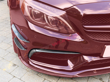 MERCEDES C63 FRONT BUMPER CANARDS