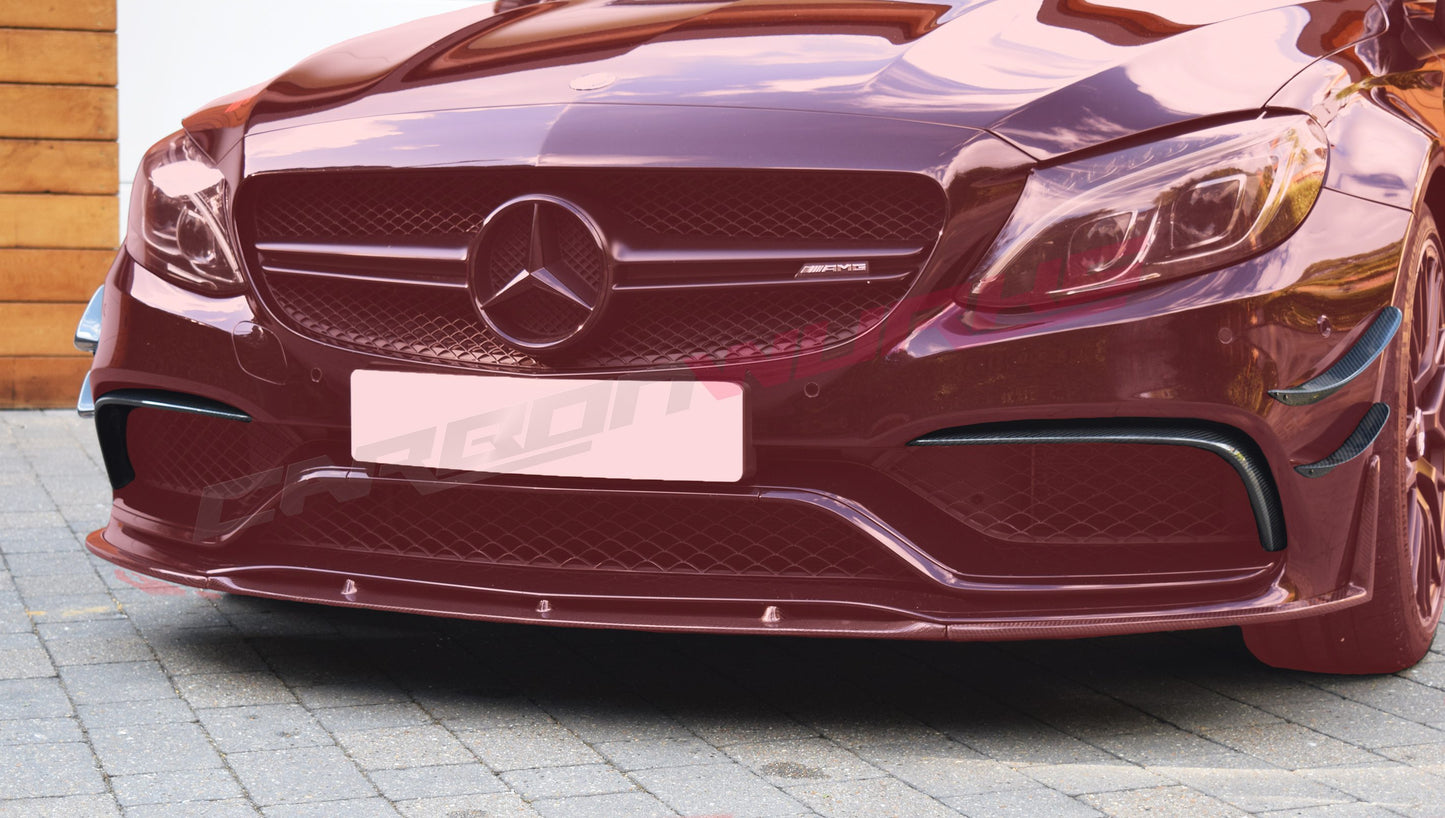 MERCEDES C63 FRONT BUMPER CANARDS