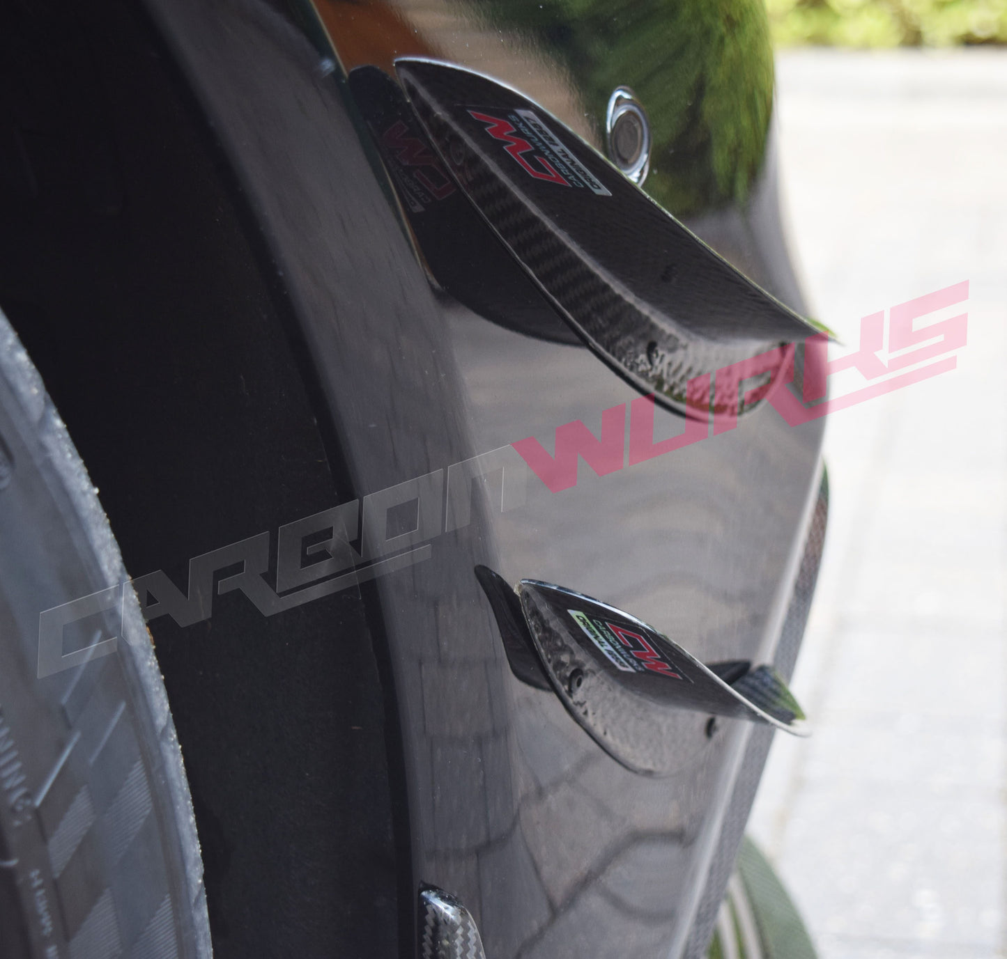 MERCEDES C63 FRONT BUMPER CANARDS