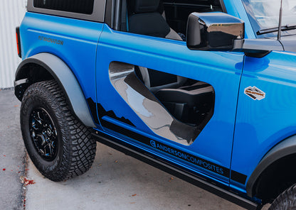 2021 - 2024 Ford Bronco Fiberglass Halo Doors with Carbon Fiber Inserts (2-Door)