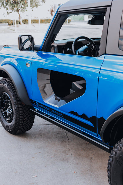 2021 - 2024 Ford Bronco Fiberglass Halo Doors with Carbon Fiber Inserts (2-Door)