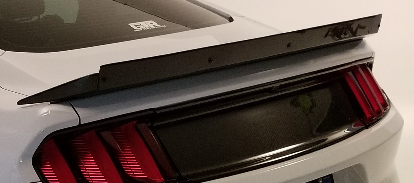 2015 - 2023 Mustang Carbon Fiber Track Pack Style Spoiler with Adjustable Wicker Bill