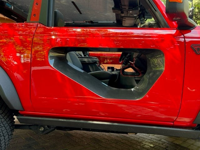 2021 - 2024 Ford Bronco Fiberglass Halo Doors with Carbon Fiber Inserts (2-Door)
