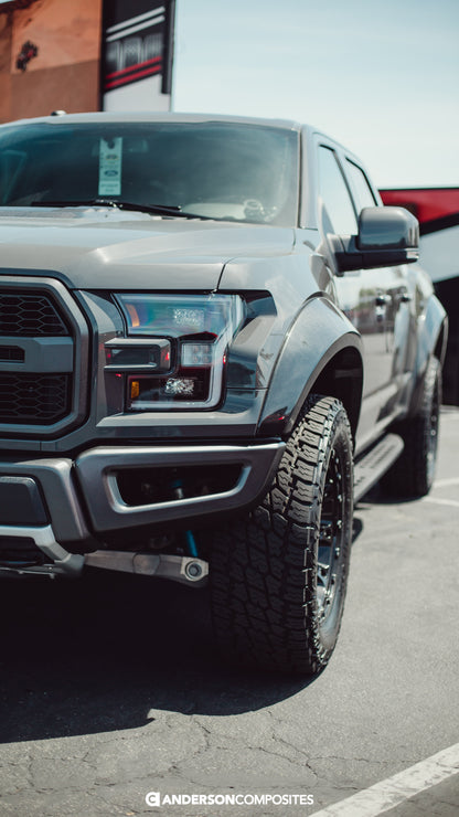 2017-2020 FORD RAPTOR CARBON FIBER TYPE-WIDE FRONT FENDER FLARES (PAIR)