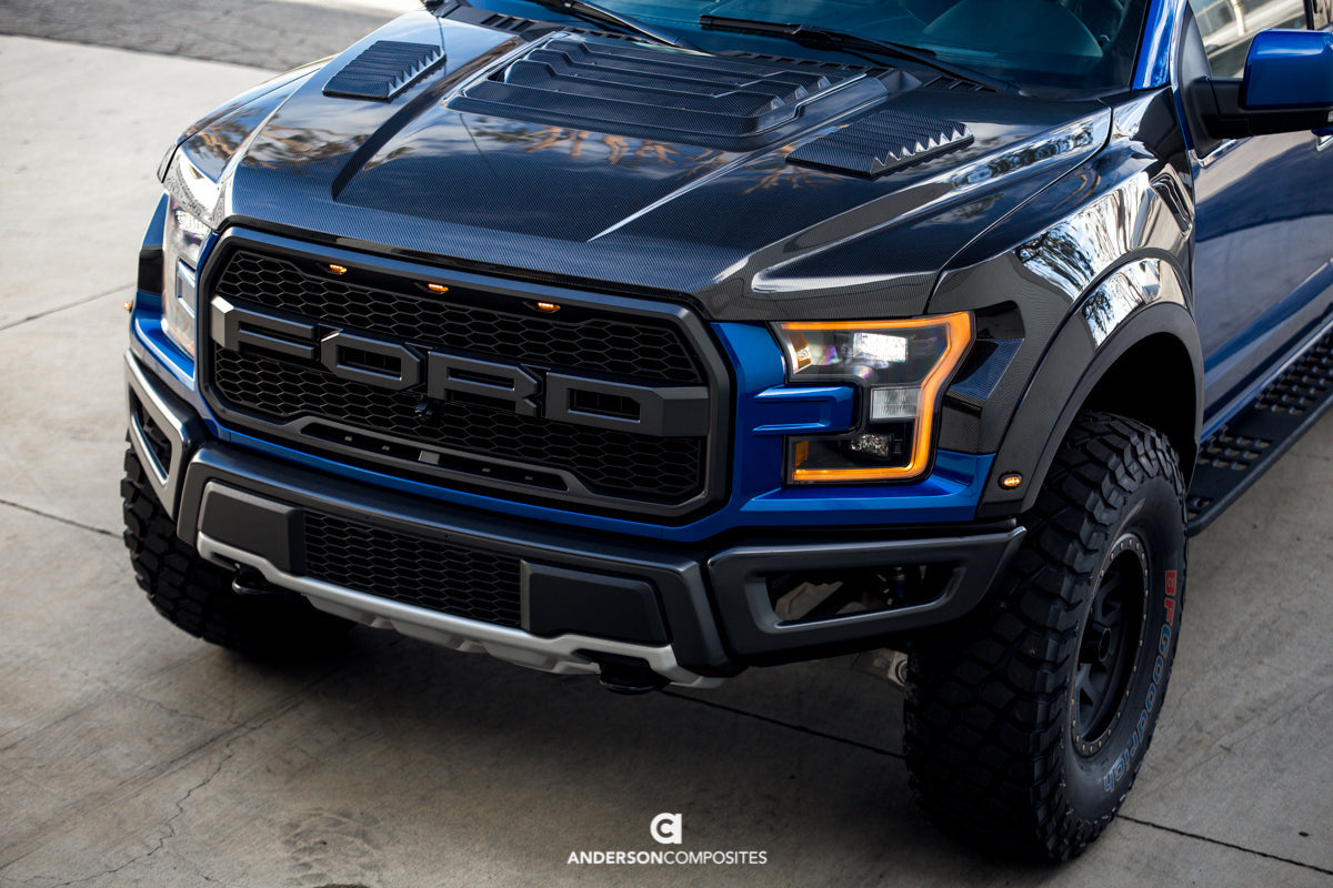 2017-2020 FORD RAPTOR TYPE-OE CARBON FIBER HOOD VENT (Louver)