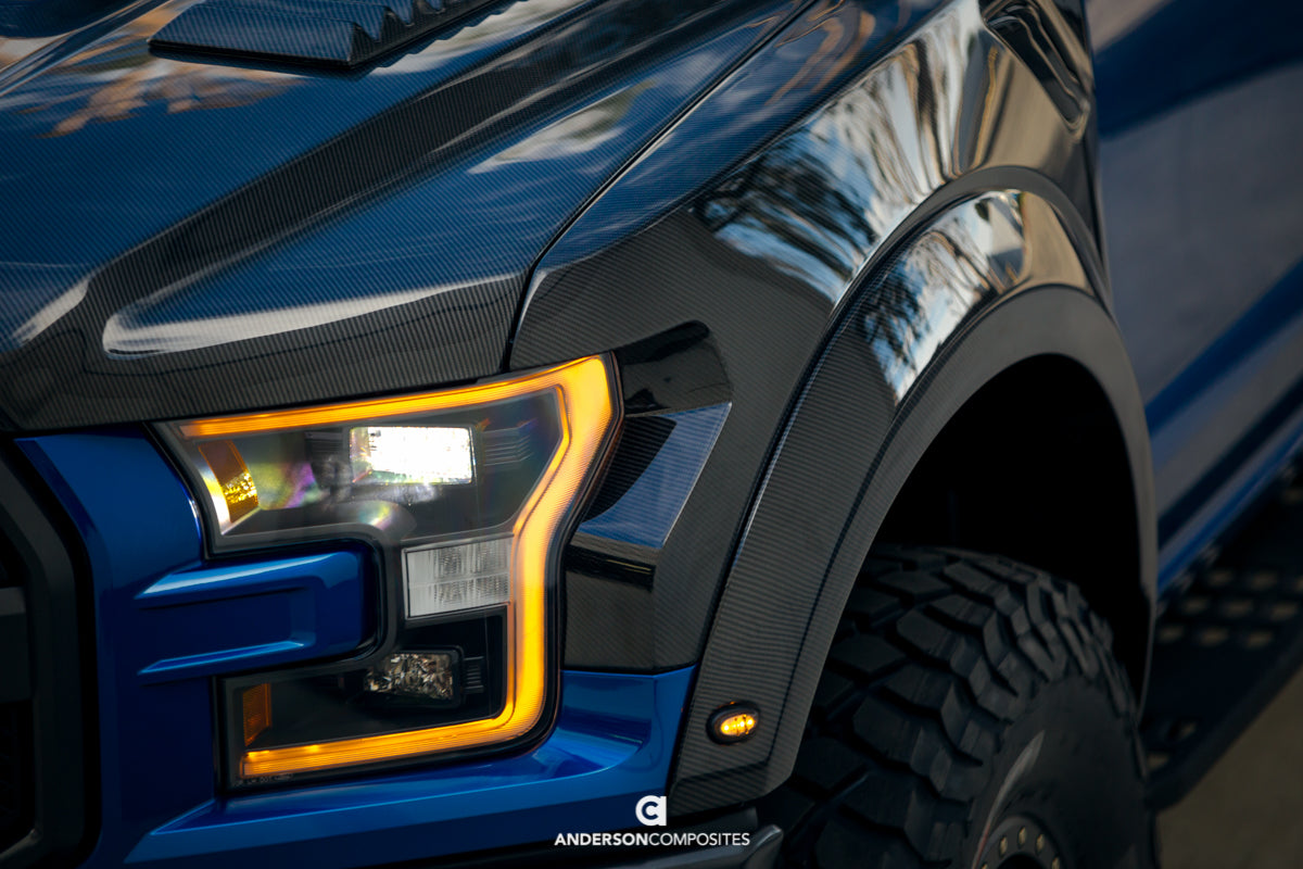 2017-2020 FORD RAPTOR CARBON FIBER TYPE-OE FRONT FENDER FLARES (PAIR)