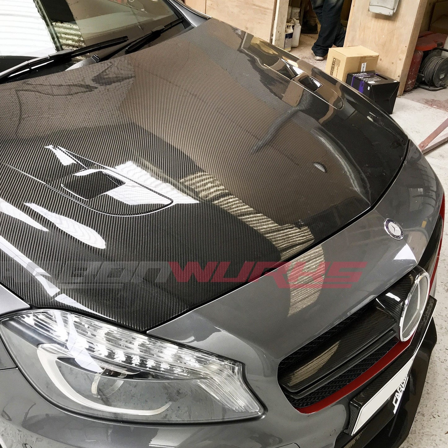 MERCEDES A-CLASS CARBON FIBRE VENTED BONNET