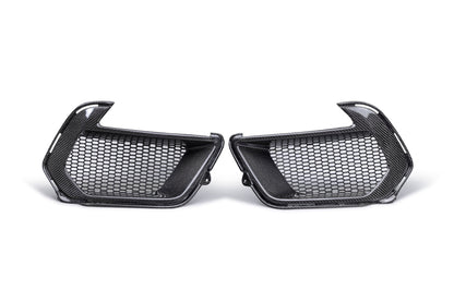 2021-2023 FORD MUSTANG MACH 1 CARBON FIBER FRONT BUMPER AIR DUCT BEZELS (PAIR)