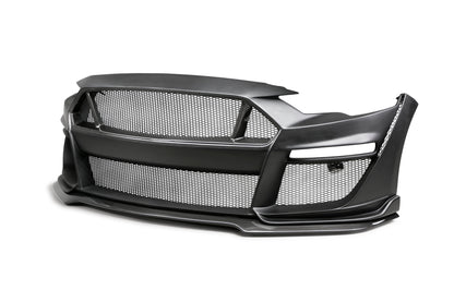 2018 - 2023 Ford Mustang Type-ST (GT500 Style) Fiberglass Front Bumper with Carbon Fiber Grille/Front Lip