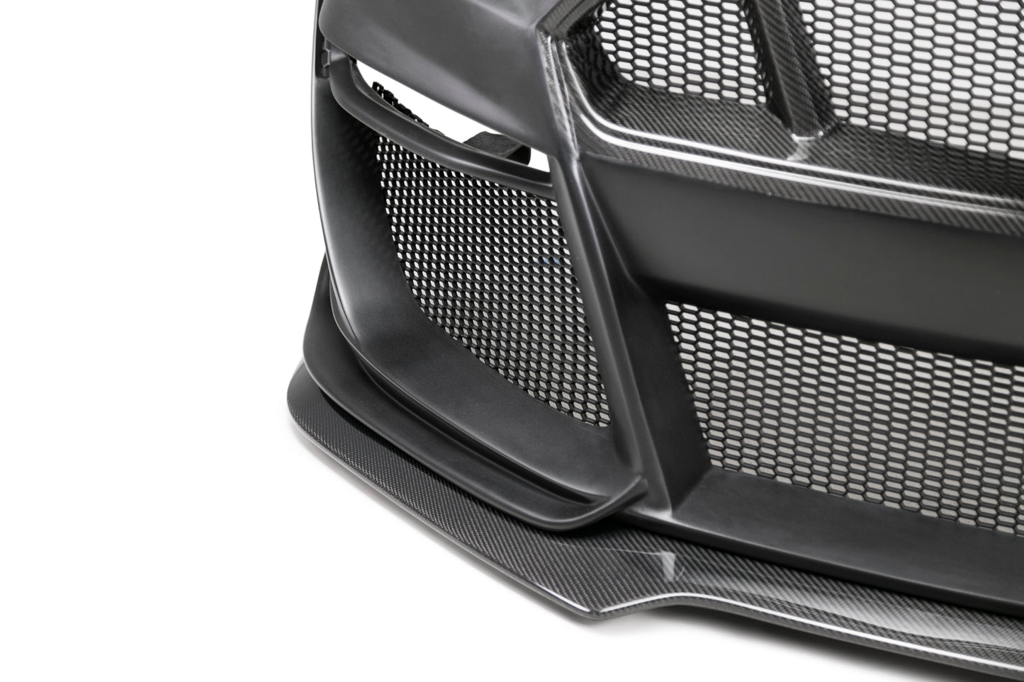 2018 - 2023 Ford Mustang Type-ST (GT500 Style) Fiberglass Front Bumper with Carbon Fiber Grille/Front Lip