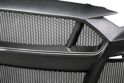 2018 - 2023 Ford Mustang Type-ST (GT500 Style) Fiberglass Front Bumper with Carbon Fiber Grille/Front Lip