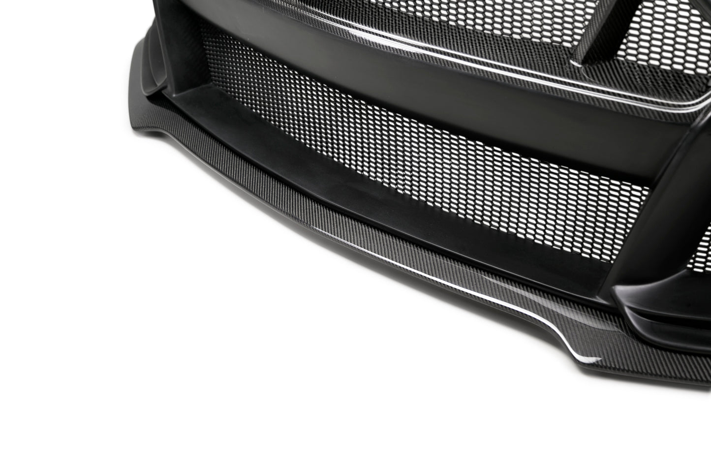 2018 - 2023 Ford Mustang Type-ST (GT500 Style) Fiberglass Front Bumper with Carbon Fiber Grille/Front Lip