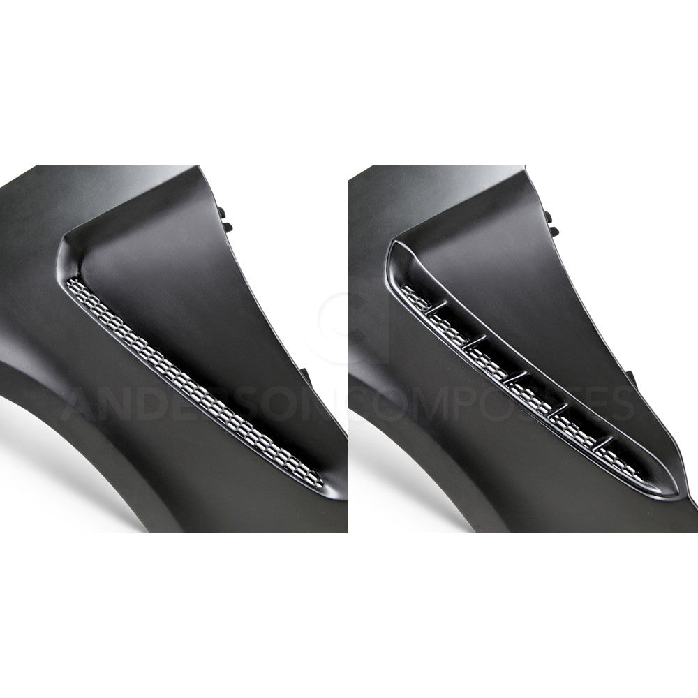 2015 - 2017 Mustang GT350 Style Fiberglass Front Fenders (Pair)