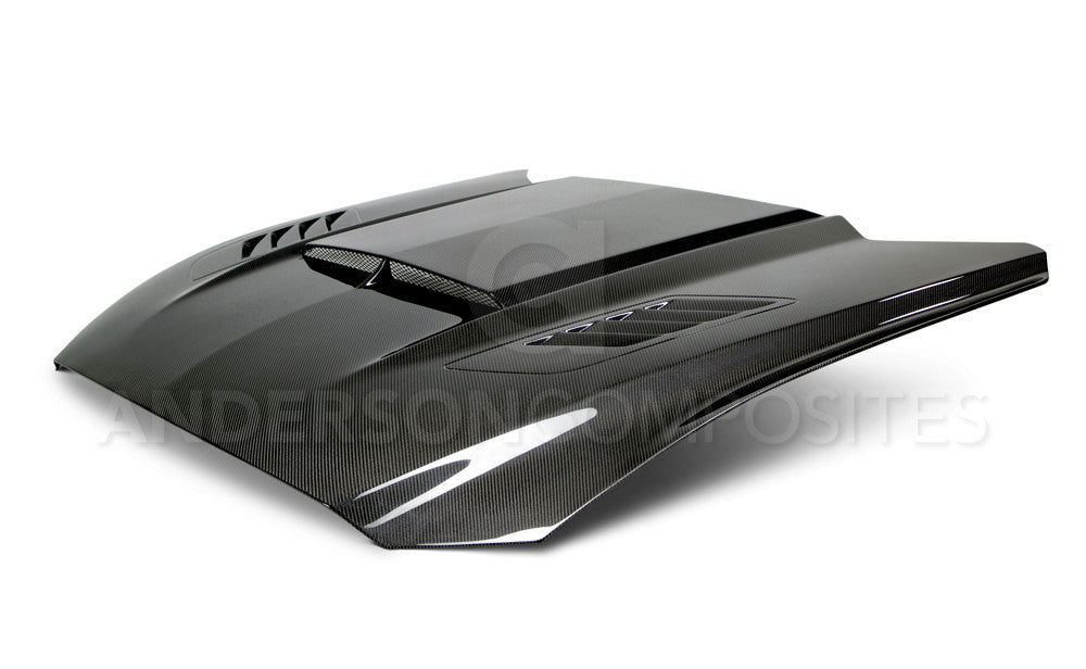 2015 - 2017 Mustang Double Sided Carbon Fiber Ram Air Hood