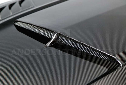 2015 - 2017 Mustang Double Sided Carbon Fiber Ram Air Hood