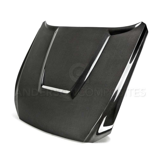 Anderson Composites GT350-style carbon fiber hood for Ford Mustang