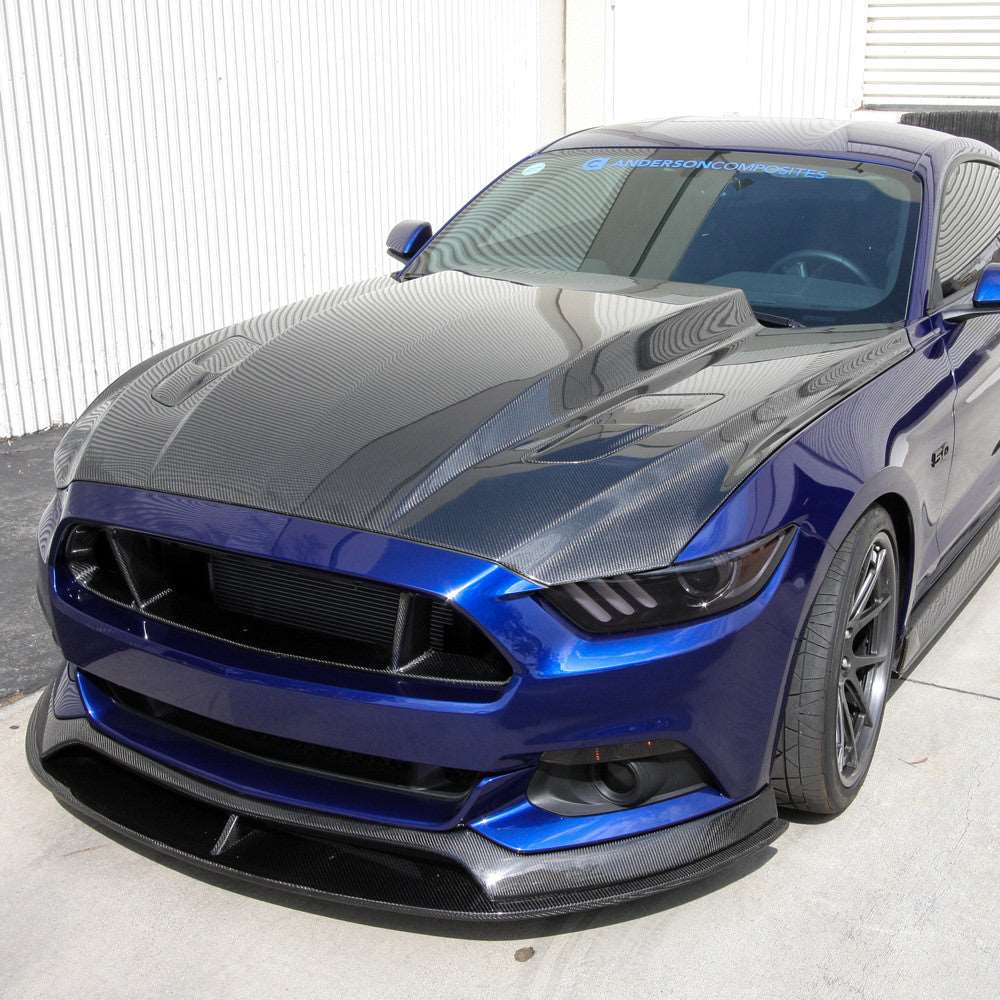 2015 - 2017 Mustang Double-Sided Carbon Fiber Cowl Hood