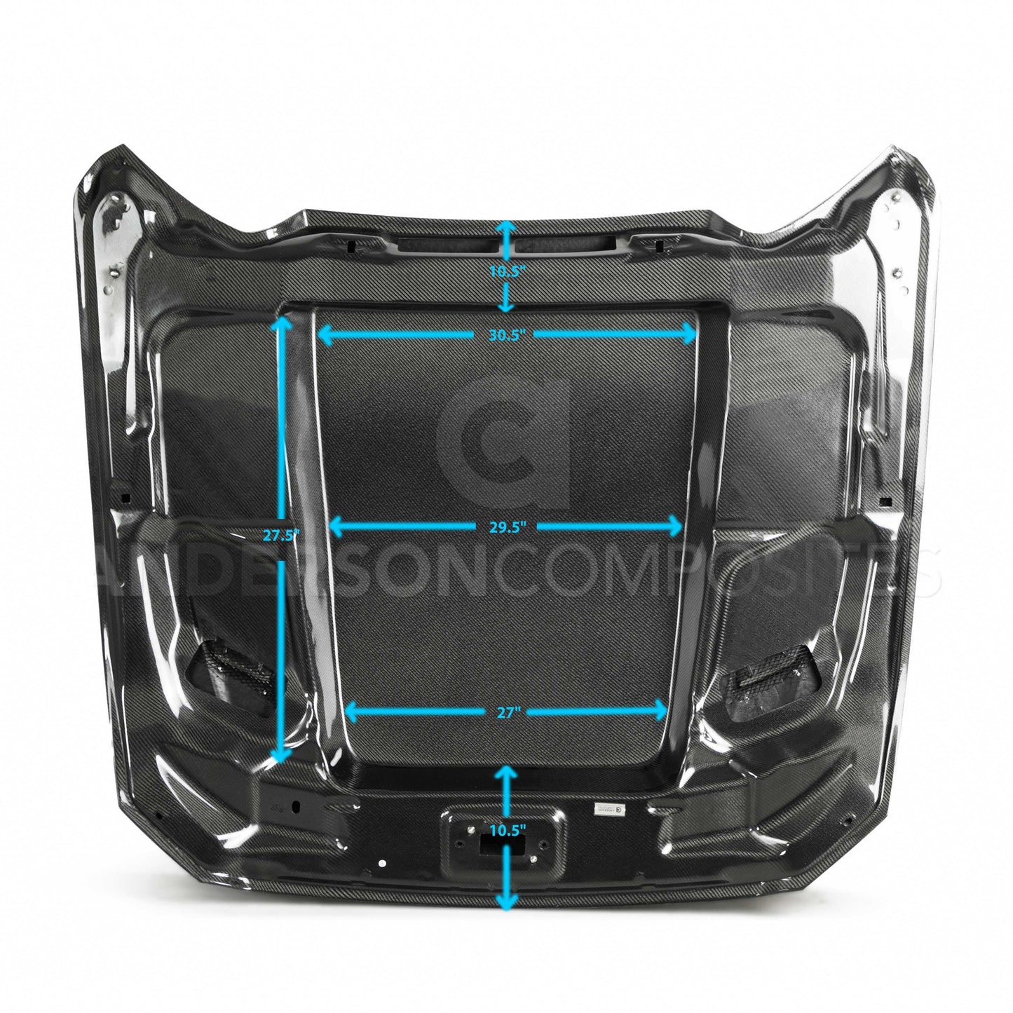 2015 - 2017 Mustang Double-Sided Carbon Fiber Cowl Hood