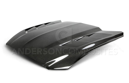 2015 - 2017 Mustang Double-Sided Carbon Fiber Heat Extractor Hood