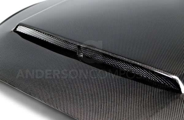 2015 - 2017 MUSTANG DOUBLE-SIDED CARBON FIBER "SUPER SNAKE" STYLE HOOD