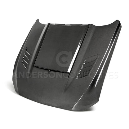2018-2023 FORD MUSTANG RAM AIR DOUBLE SIDED CARBON FIBER HOOD