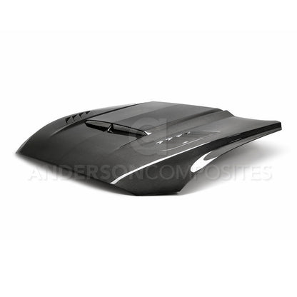 2018-2023 FORD MUSTANG RAM AIR DOUBLE SIDED CARBON FIBER HOOD