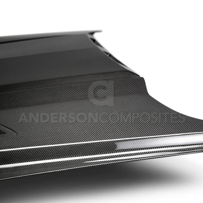 2018-2023 FORD MUSTANG RAM AIR DOUBLE SIDED CARBON FIBER HOOD