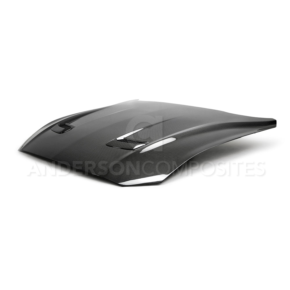 2018 - 2023 FORD MUSTANG TYPE-OE DOUBLE-SIDED CARBON FIBER HOOD